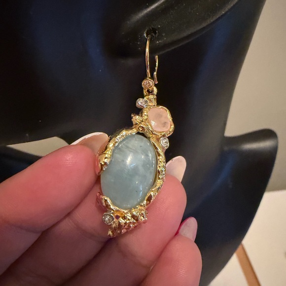 Alexis Bittar Golden Pebble Cake Drop Earrings - Picture 2 of 5